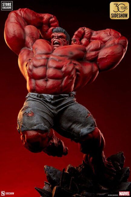 RED HULK: THUNDERBOLT ROSS - MARVEL - PREMIUM FORMAT - 71 CM - SIDESHOW COLLECTIBLES - Imagen 3