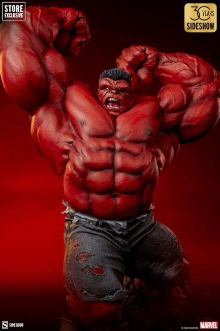 RED HULK: THUNDERBOLT ROSS - MARVEL - PREMIUM FORMAT - 71 CM - SIDESHOW COLLECTIBLES - Imagen 5