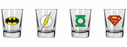 SET 4 MINI VASOS LOGOS - DC COMICS