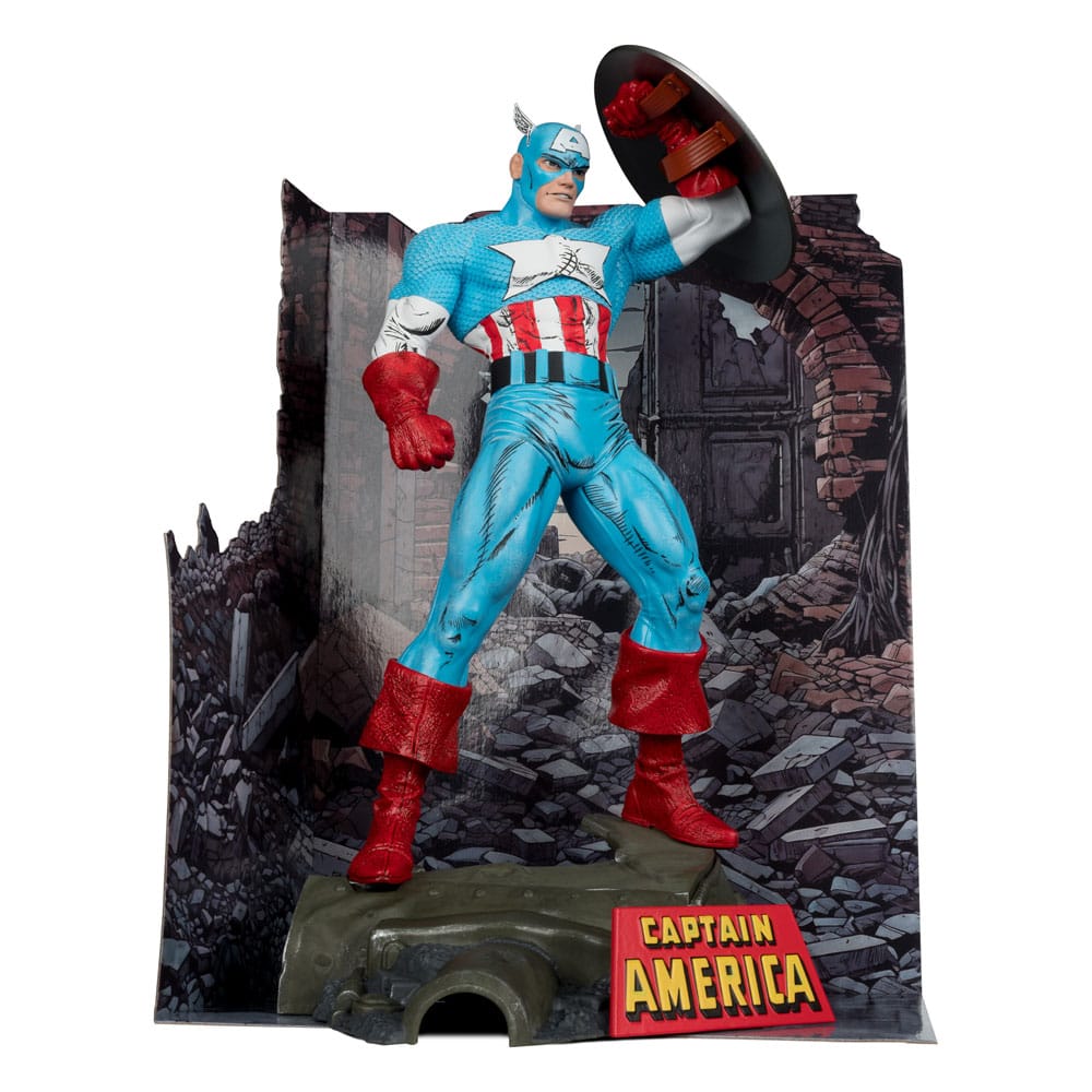 CAPTAIN AMERICA (THE AMAZING SPIDER-MAN #323) - MARVEL - 1/6 SCALE POSED W/SCENE & COMIC - 28 CM - MCFARLANE TOYS - 787926147728