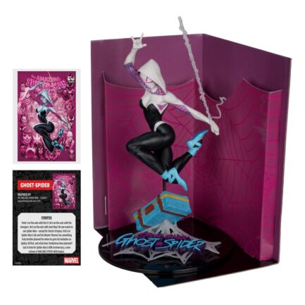 GHOST-SPIDER (THE AMAZING SPIDER-MAN #1) - MARVEL - 1/10 SCALE COLLECTIBLE W/SCENE - 17 CM - MCFARLANE TOYS - Imagen 2