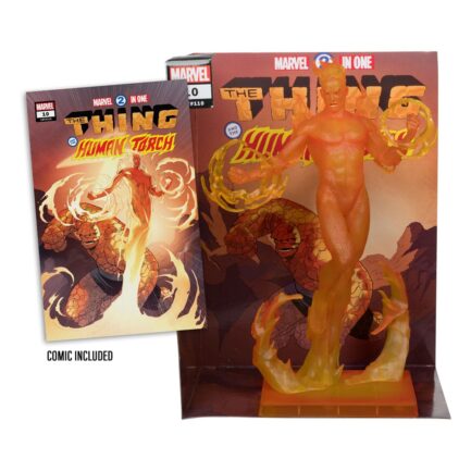 HUMAN TORCH (MARVEL 2-IN-ONE #10) - MARVEL - 1/6 SCALE COLLECTIBLE FIGURE W/SCENE & COMIC - 29 CM - MCFARLANE TOYS - Imagen 2