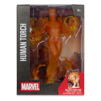 HUMAN TORCH (MARVEL 2-IN-ONE #10) - MARVEL - 1/6 SCALE COLLECTIBLE FIGURE W/SCENE & COMIC - 29 CM - MCFARLANE TOYS - Imagen 8