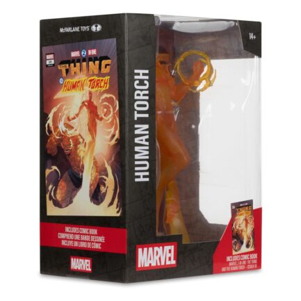 HUMAN TORCH (MARVEL 2-IN-ONE #10) - MARVEL - 1/6 SCALE COLLECTIBLE FIGURE W/SCENE & COMIC - 29 CM - MCFARLANE TOYS - Imagen 9