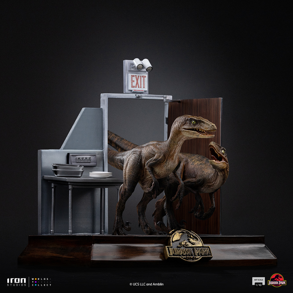 RAPTORS AT THE KITCHEN'S DOOR - JURASSIC PARK - ART SCALE 1/10 - IRON STUDIOS - Imagen 15