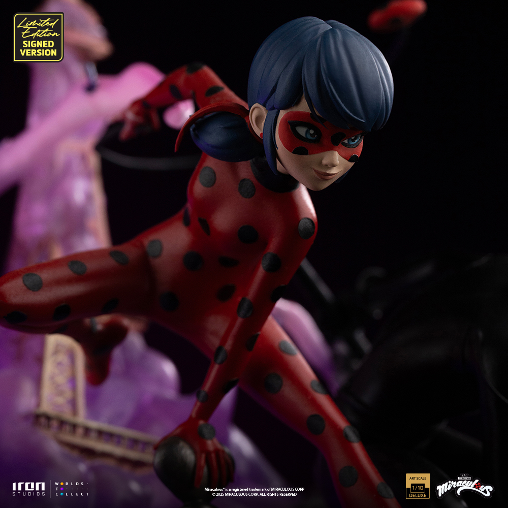 LADY BUG AND CAT NOIR DELUXE SIGNED EDITION - MIRACULOUS 10TH ANNIVERSARY - ART SCALE 1/10 - IRON STUDIOS - Imagen 16