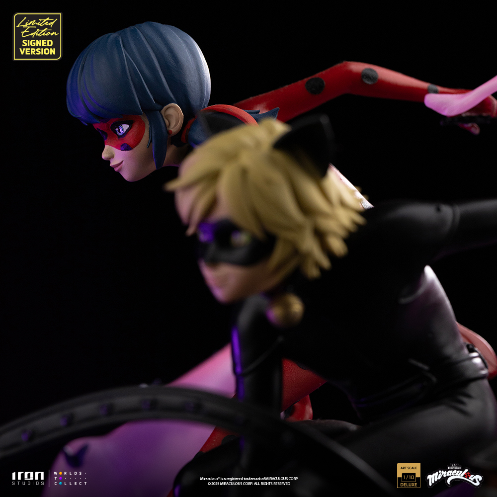 LADY BUG AND CAT NOIR DELUXE SIGNED EDITION - MIRACULOUS 10TH ANNIVERSARY - ART SCALE 1/10 - IRON STUDIOS - Imagen 14