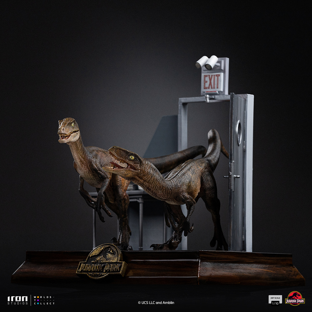 RAPTORS AT THE KITCHEN'S DOOR - JURASSIC PARK - ART SCALE 1/10 - IRON STUDIOS - Imagen 11