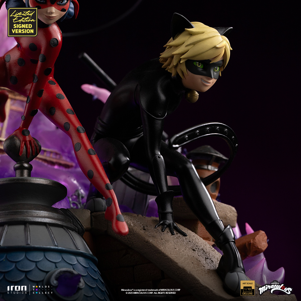 LADY BUG AND CAT NOIR DELUXE SIGNED EDITION - MIRACULOUS 10TH ANNIVERSARY - ART SCALE 1/10 - IRON STUDIOS - Imagen 12