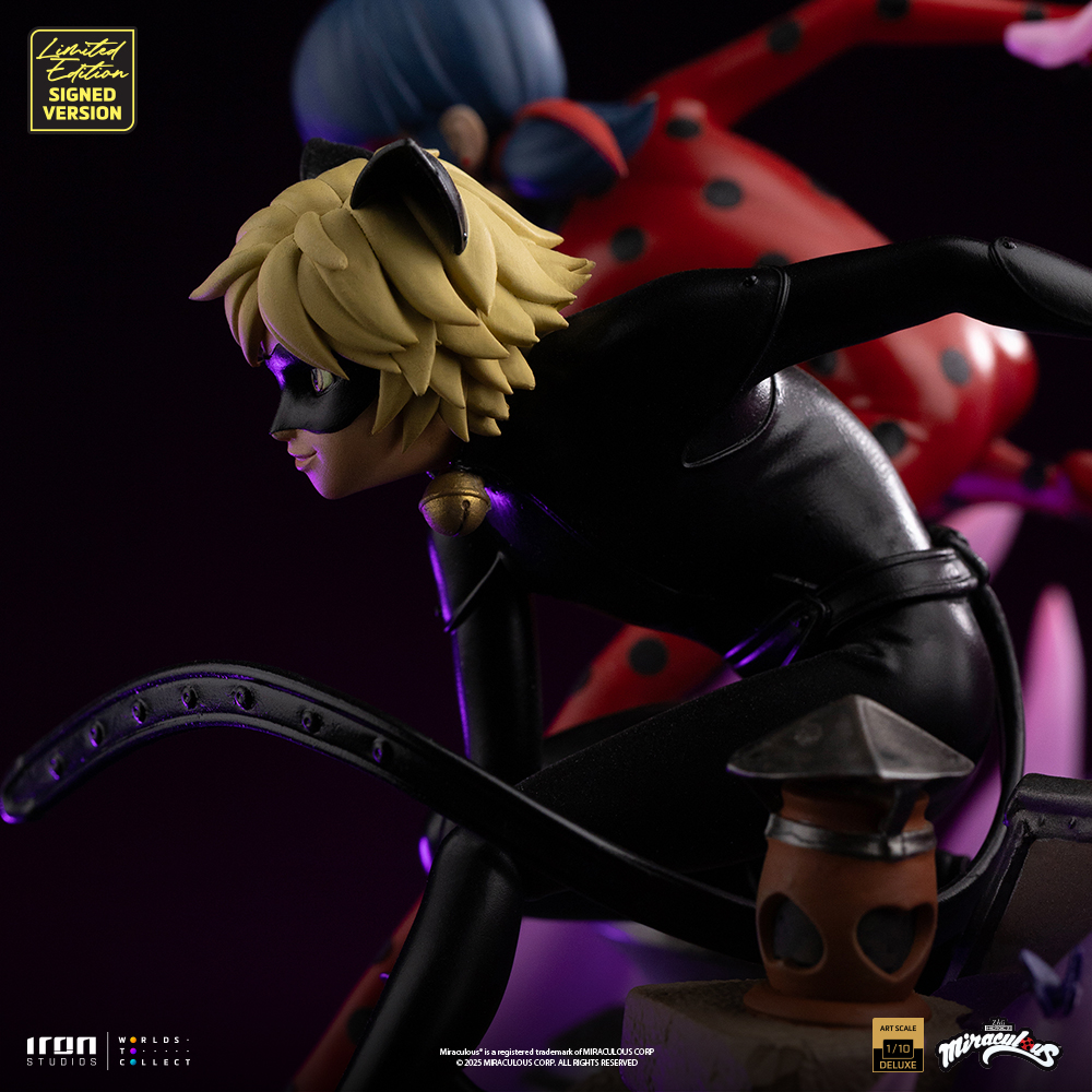 LADY BUG AND CAT NOIR DELUXE SIGNED EDITION - MIRACULOUS 10TH ANNIVERSARY - ART SCALE 1/10 - IRON STUDIOS - Imagen 10