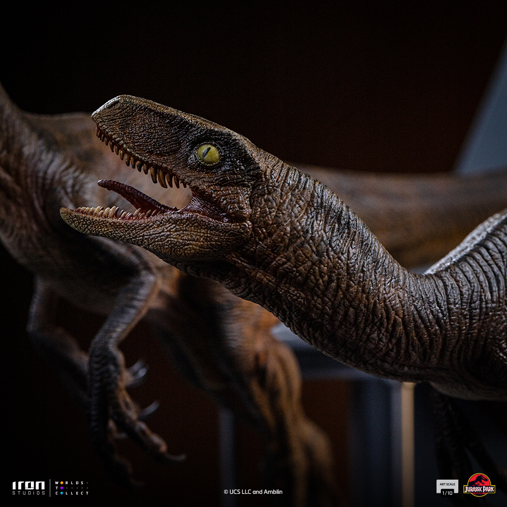 RAPTORS AT THE KITCHEN'S DOOR - JURASSIC PARK - ART SCALE 1/10 - IRON STUDIOS - Imagen 7