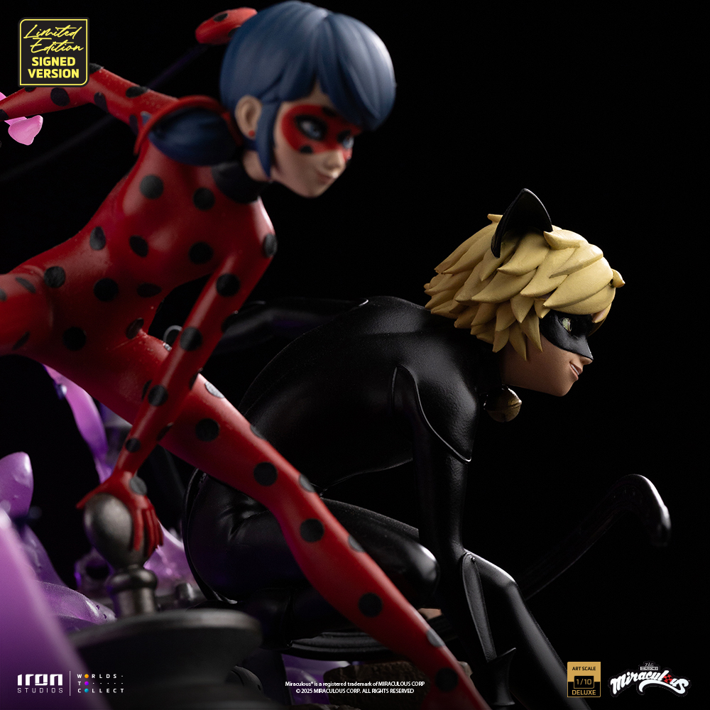 LADY BUG AND CAT NOIR DELUXE SIGNED EDITION - MIRACULOUS 10TH ANNIVERSARY - ART SCALE 1/10 - IRON STUDIOS - Imagen 9