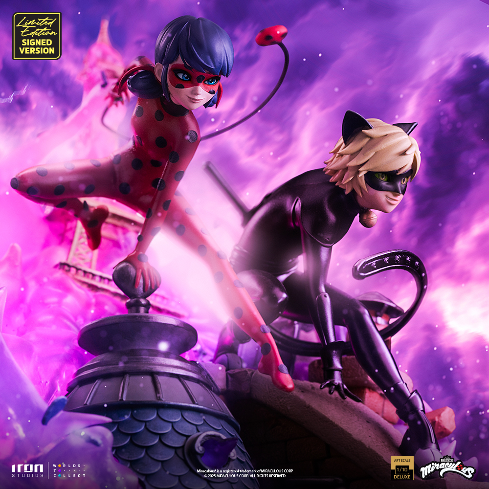 LADY BUG AND CAT NOIR DELUXE SIGNED EDITION - MIRACULOUS 10TH ANNIVERSARY - ART SCALE 1/10 - IRON STUDIOS - Imagen 4