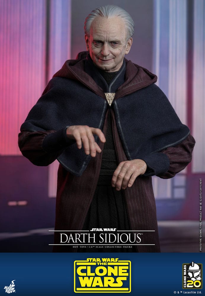 STAR WARS:: THE CLONE WARS FIGURA 1/6 DARTH SIDIOUS 29 CM - HOT TOYS - Imagen 5
