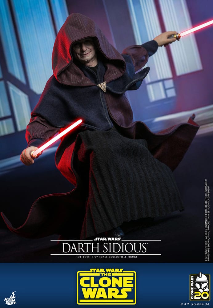 STAR WARS:: THE CLONE WARS FIGURA 1/6 DARTH SIDIOUS 29 CM - HOT TOYS - Imagen 9