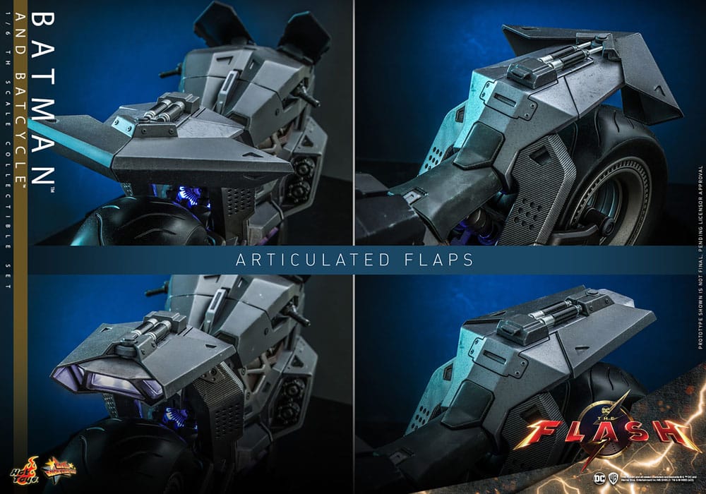 THE FLASH FIGURA CON VEHÍCULO MOVIE MASTERPIECE 1/6 BATMAN & BATCYCLE SET 30 CM - HOT TOYS - Imagen 17