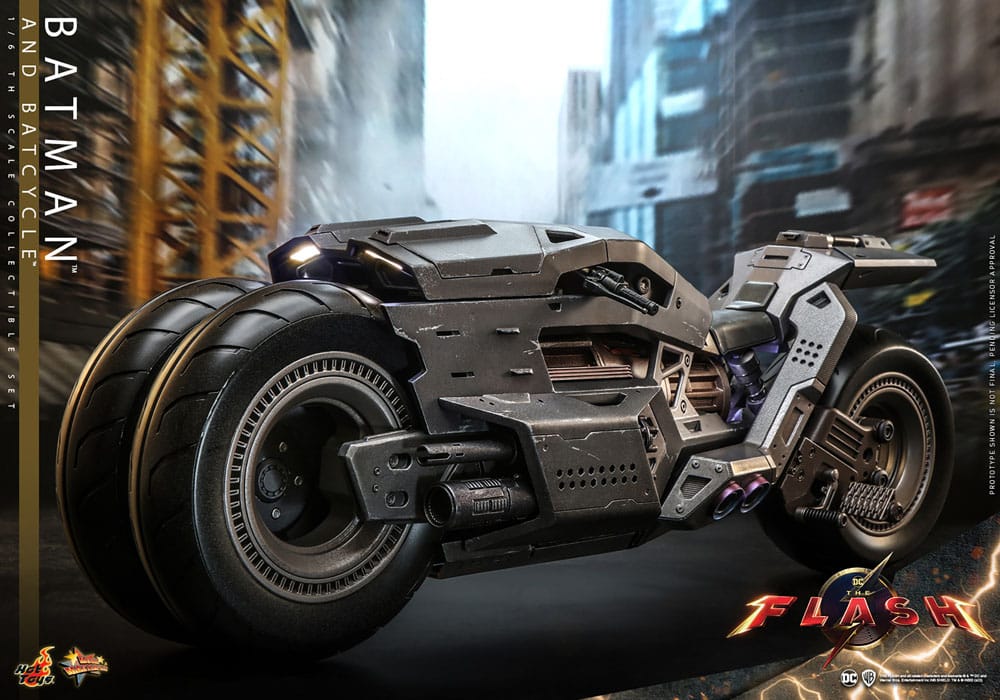THE FLASH FIGURA CON VEHÍCULO MOVIE MASTERPIECE 1/6 BATMAN & BATCYCLE SET 30 CM - HOT TOYS - Imagen 18