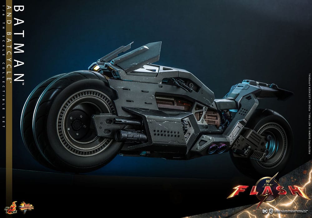 THE FLASH FIGURA CON VEHÍCULO MOVIE MASTERPIECE 1/6 BATMAN & BATCYCLE SET 30 CM - HOT TOYS - Imagen 19