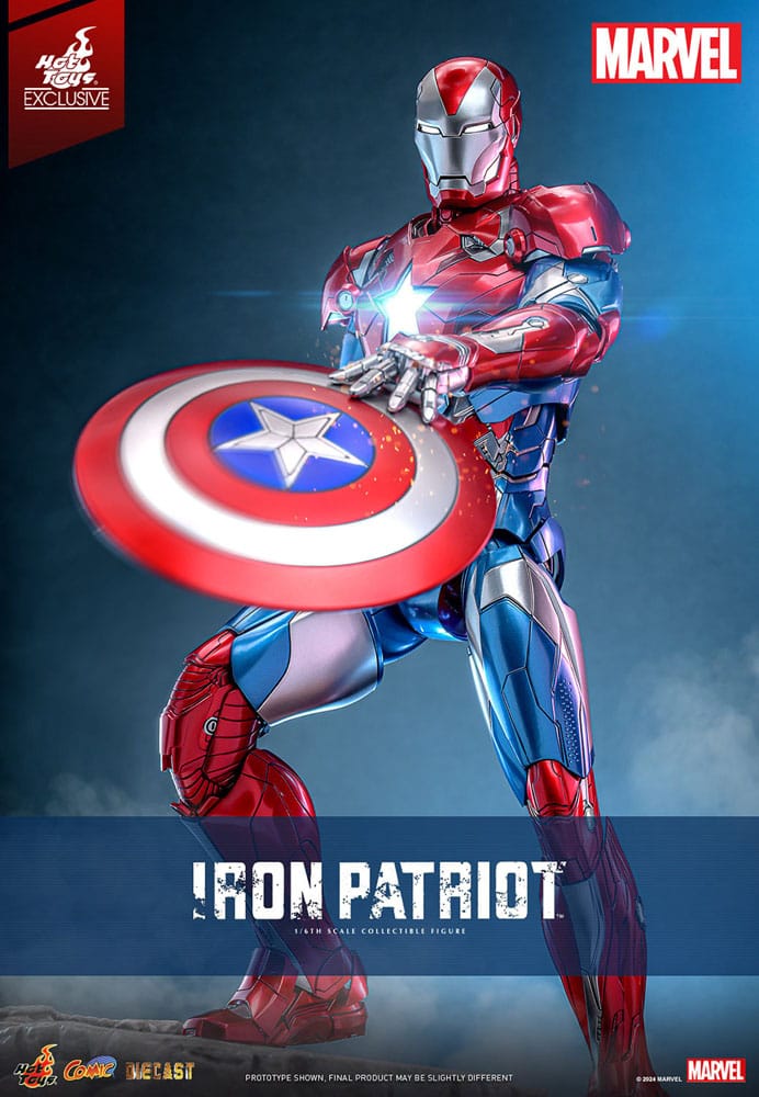 MARVEL FIGURA DIECAST COMIC MASTERPIECE 1/6 IRON PATRIOT HOT TOYS EXCLUSIVE 32 CM - HOT TOYS - Imagen 2