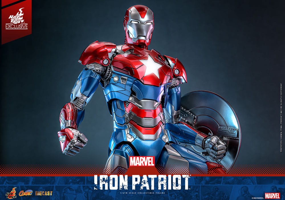 MARVEL FIGURA DIECAST COMIC MASTERPIECE 1/6 IRON PATRIOT HOT TOYS EXCLUSIVE 32 CM - HOT TOYS - Imagen 14