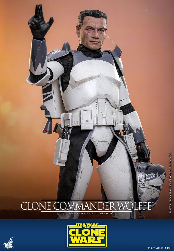 STAR WARS: THE CLONE WARS FIGURA 1/6 CLONE COMMANDER WOLFFE 30 CM - HOT TOYS - Imagen 4