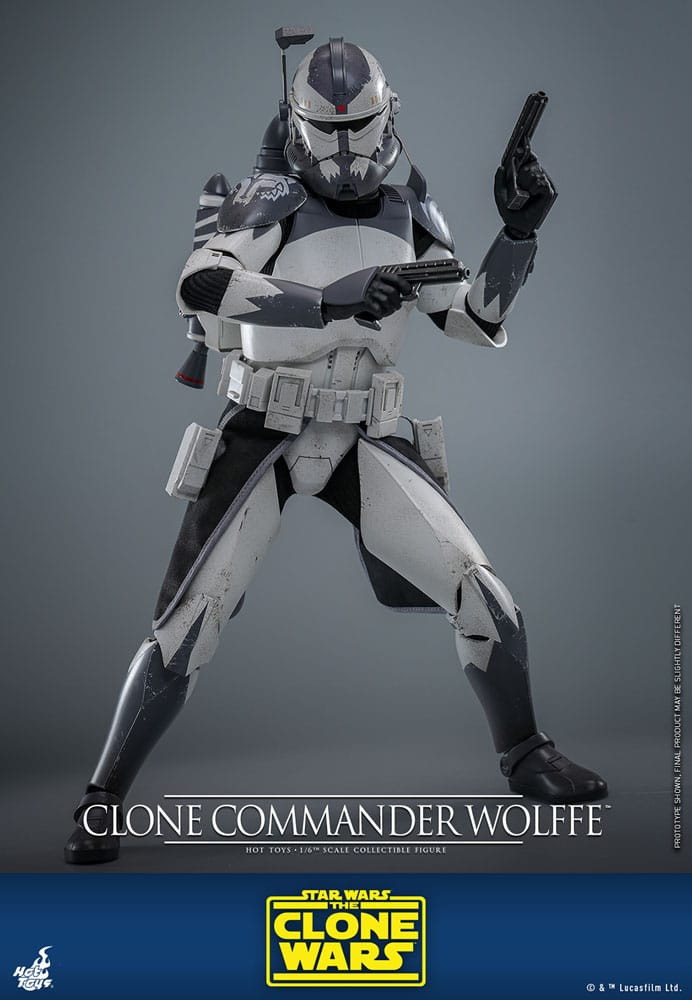 STAR WARS: THE CLONE WARS FIGURA 1/6 CLONE COMMANDER WOLFFE 30 CM - HOT TOYS - Imagen 8