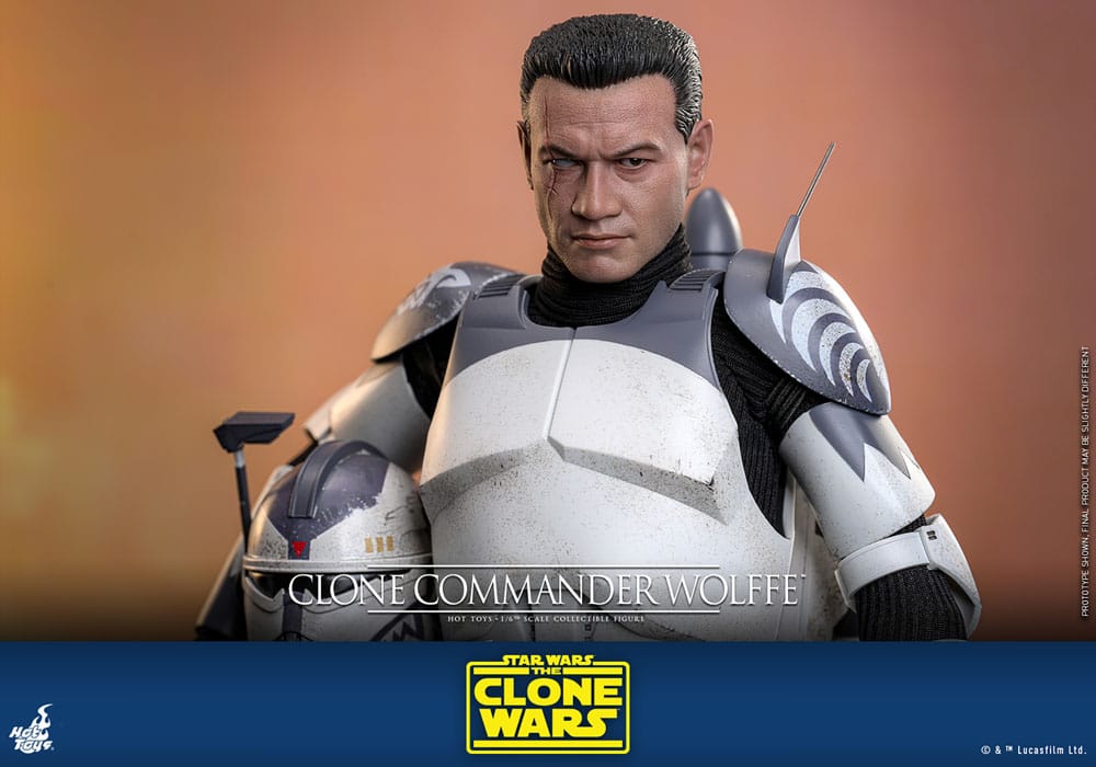 STAR WARS: THE CLONE WARS FIGURA 1/6 CLONE COMMANDER WOLFFE 30 CM - HOT TOYS - Imagen 10