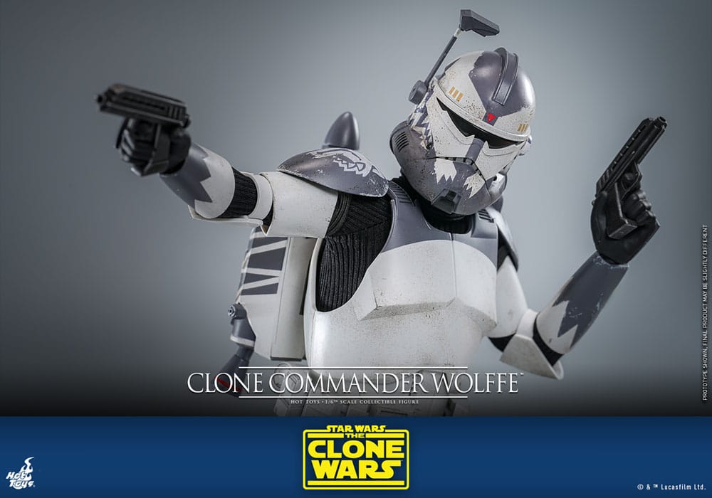 STAR WARS: THE CLONE WARS FIGURA 1/6 CLONE COMMANDER WOLFFE 30 CM - HOT TOYS - Imagen 12
