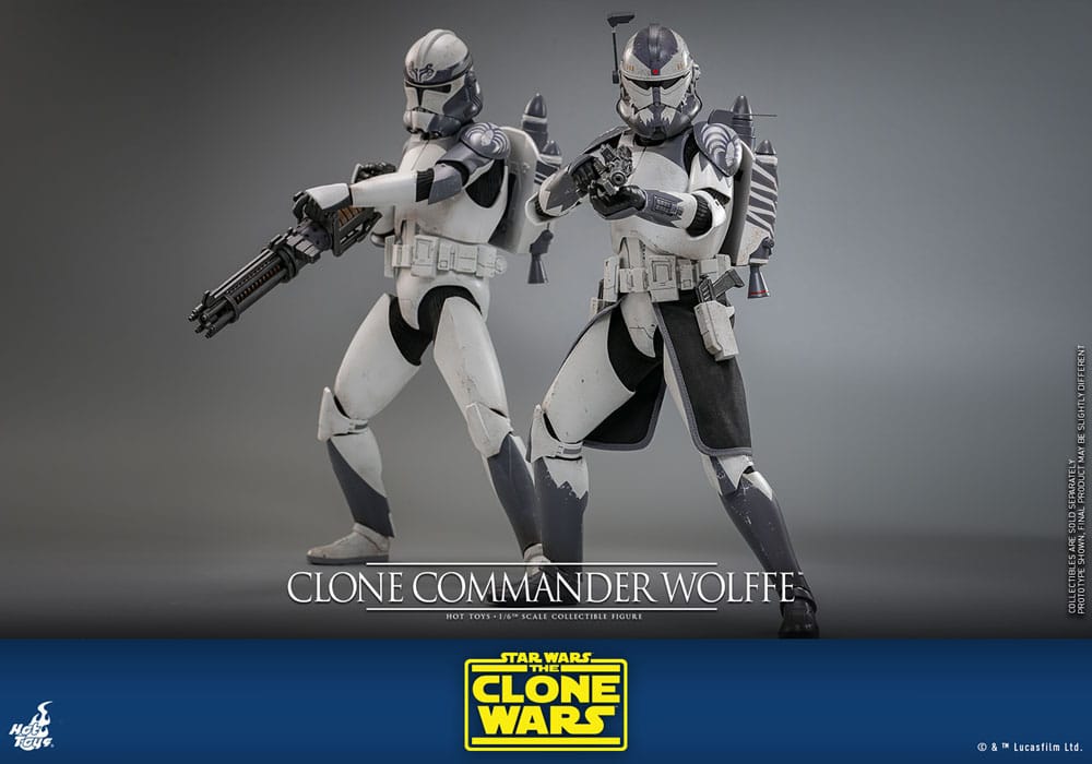STAR WARS: THE CLONE WARS FIGURA 1/6 CLONE COMMANDER WOLFFE 30 CM - HOT TOYS - Imagen 15