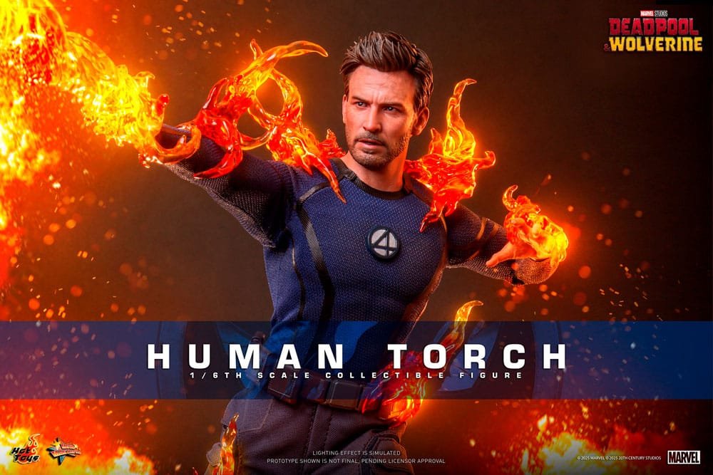 DEADPOOL & WOLVERINE MOVIE MASTERPIECE FIGURA 1/6 HUMAN TORCH 31 CM - HOT TOYS - Imagen 2