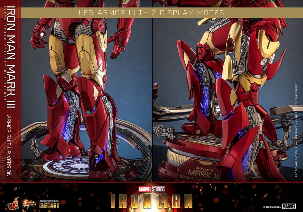IRON MAN FIGURA MOVIE MASTERPIECE DIECAST 1/6 IRON MAN MARK III (ARMOR SUIT UP VERSION) 32 CM - HOT TOYS - Imagen 15