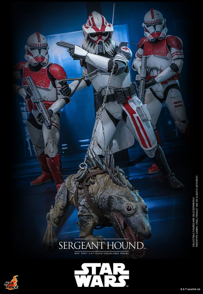 STAR WARS: THE CLONE WARS FIGURA 1/6 SERGEANT HOUND 30 CM - HOT TOYS - Imagen 14