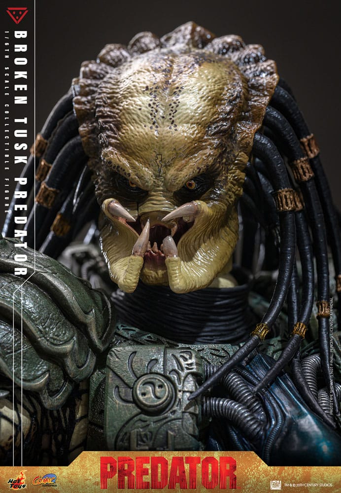 ALIEN VS. PREDATOR FIGURA COMIC MASTERPIECE 1/6 BROKEN TUSK PREDATOR 35 CM - HOT TOYS - Imagen 5