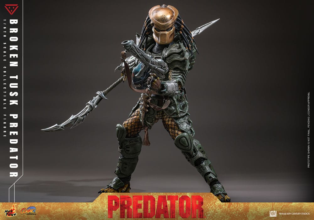 ALIEN VS. PREDATOR FIGURA COMIC MASTERPIECE 1/6 BROKEN TUSK PREDATOR 35 CM - HOT TOYS - Imagen 10