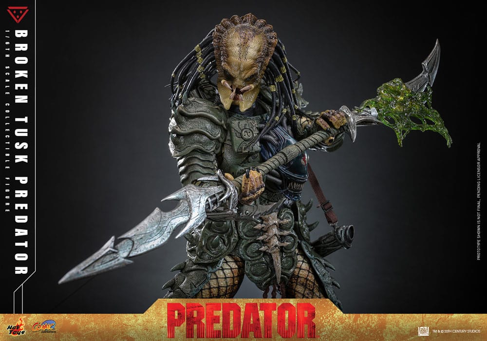 ALIEN VS. PREDATOR FIGURA COMIC MASTERPIECE 1/6 BROKEN TUSK PREDATOR 35 CM - HOT TOYS - Imagen 11
