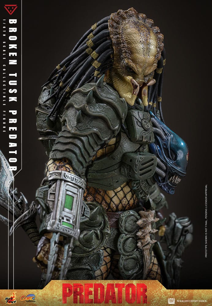 ALIEN VS. PREDATOR FIGURA COMIC MASTERPIECE 1/6 BROKEN TUSK PREDATOR 35 CM - HOT TOYS - Imagen 16