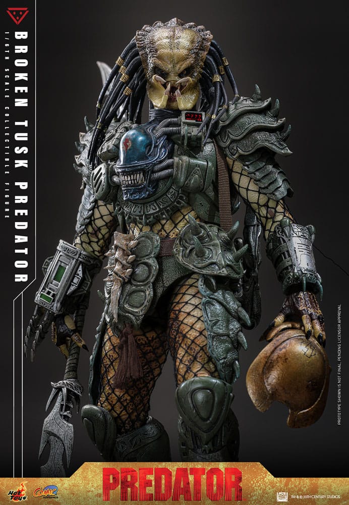 ALIEN VS. PREDATOR FIGURA COMIC MASTERPIECE 1/6 BROKEN TUSK PREDATOR 35 CM - HOT TOYS - Imagen 17
