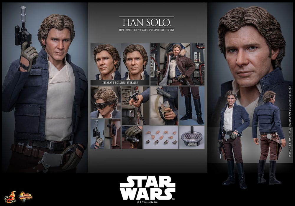 STAR WARS EPISODE V FIGURA MOVIE MASTERPIECE 1/6 HAN SOLO 31 CM - HOT TOYS - Imagen 21