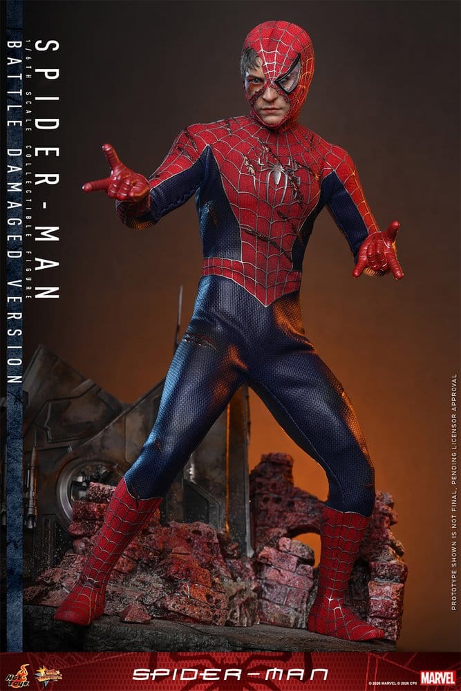 SPIDER-MAN FIGURA MOVIE MASTERPIECE 1/6 SPIDER-MAN (BATTLE DAMAGED VERSION) 30 CM - HOT TOYS - Imagen 7