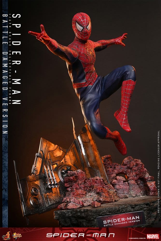 SPIDER-MAN FIGURA MOVIE MASTERPIECE 1/6 SPIDER-MAN (BATTLE DAMAGED VERSION) 30 CM - HOT TOYS - Imagen 10