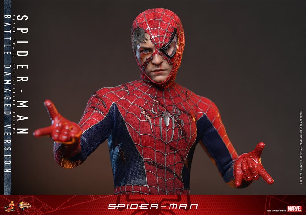 SPIDER-MAN FIGURA MOVIE MASTERPIECE 1/6 SPIDER-MAN (BATTLE DAMAGED VERSION) 30 CM - HOT TOYS - Imagen 11