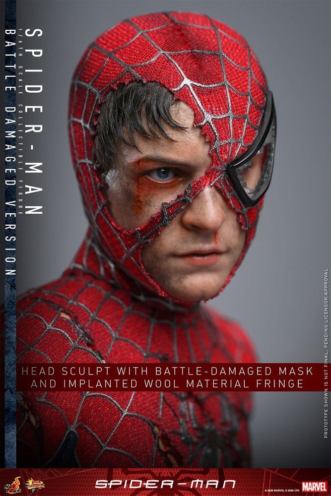 SPIDER-MAN FIGURA MOVIE MASTERPIECE 1/6 SPIDER-MAN (BATTLE DAMAGED VERSION) 30 CM - HOT TOYS - Imagen 16