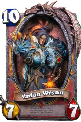 VARIAN WRYNN – BLIZZARD HEARTHSTONE – ART STATUE FRAME – HEX COLLECTIBLES