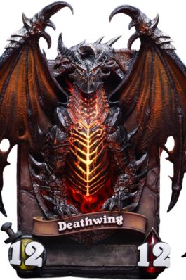 DEATHWING – BLIZZARD HEARTHSTONE – ART STATUE FRAME – HEX COLLECTIBLES