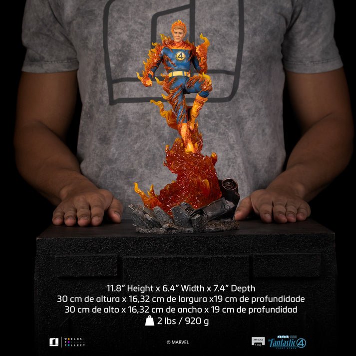 HUMAN TORCH (BLUE SUIT VARIANT) - FANTASTIC FOUR - ART SCALE 1/10 - IRON STUDIOS - Imagen 14