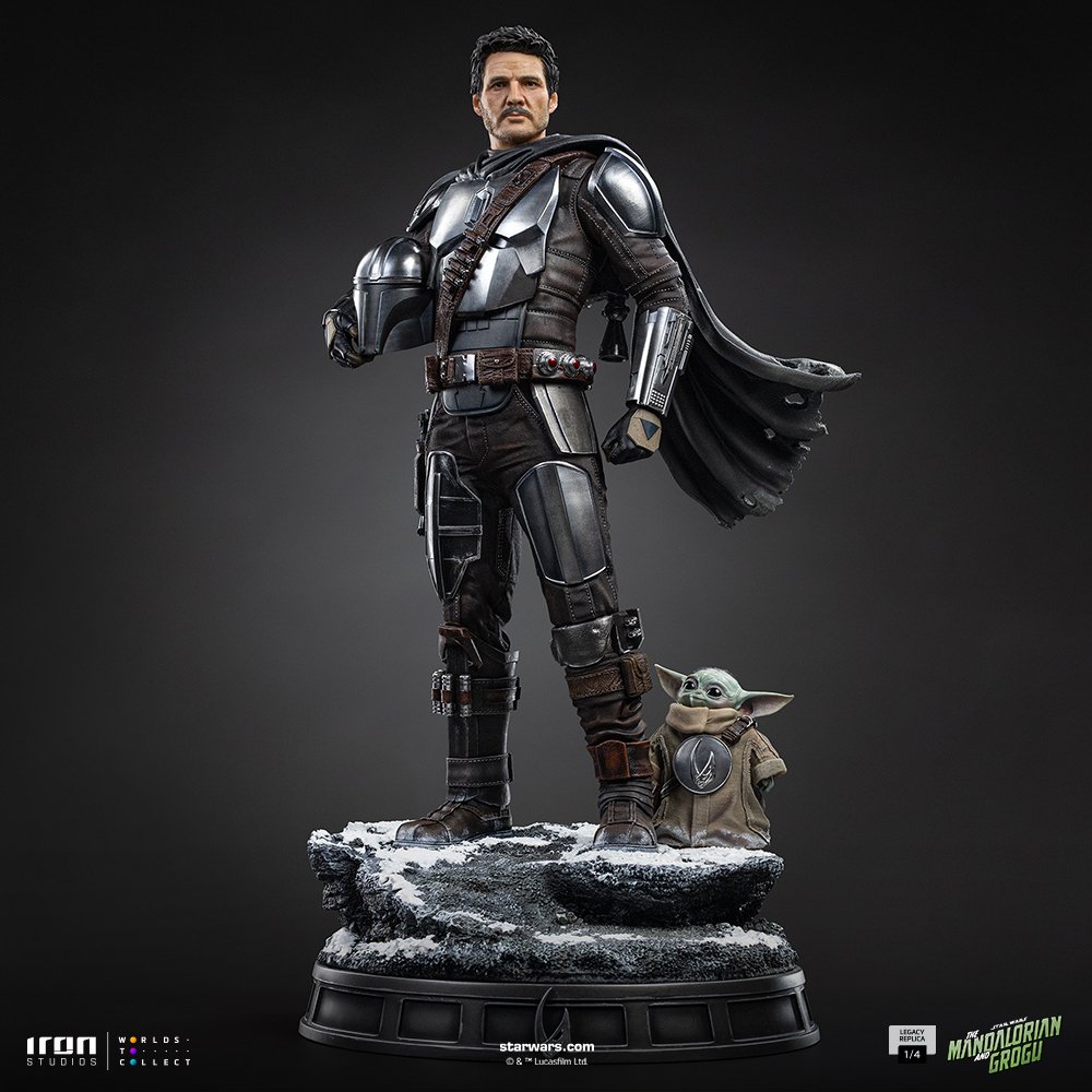 THE MANDALORIAN AND GROGU - THE MANDALORIAN MOVIE - LEGACY REPLICA 1/4 - IRON STUDIOS - Imagen 8