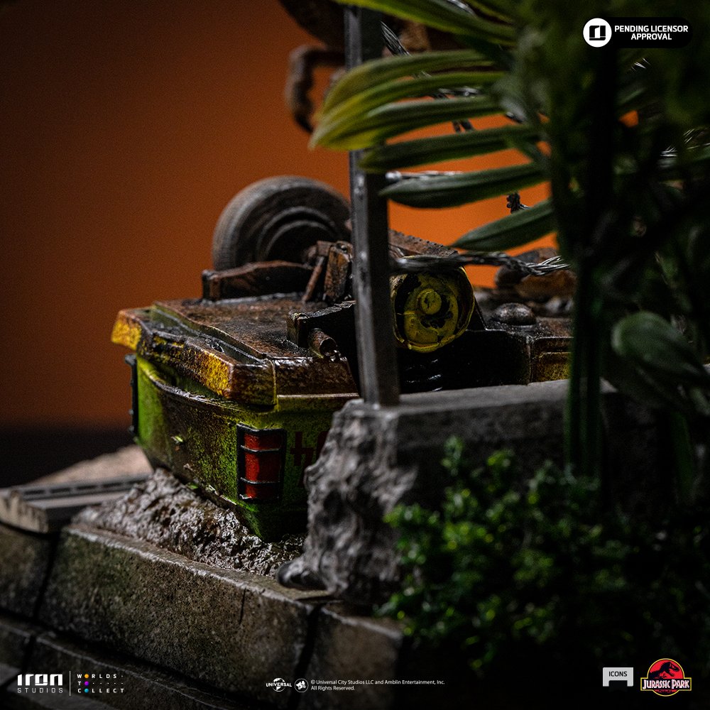T-REX BREAKOUT SET A - JURASSIC PARK - ICONS - IRON STUDIOS - Imagen 7