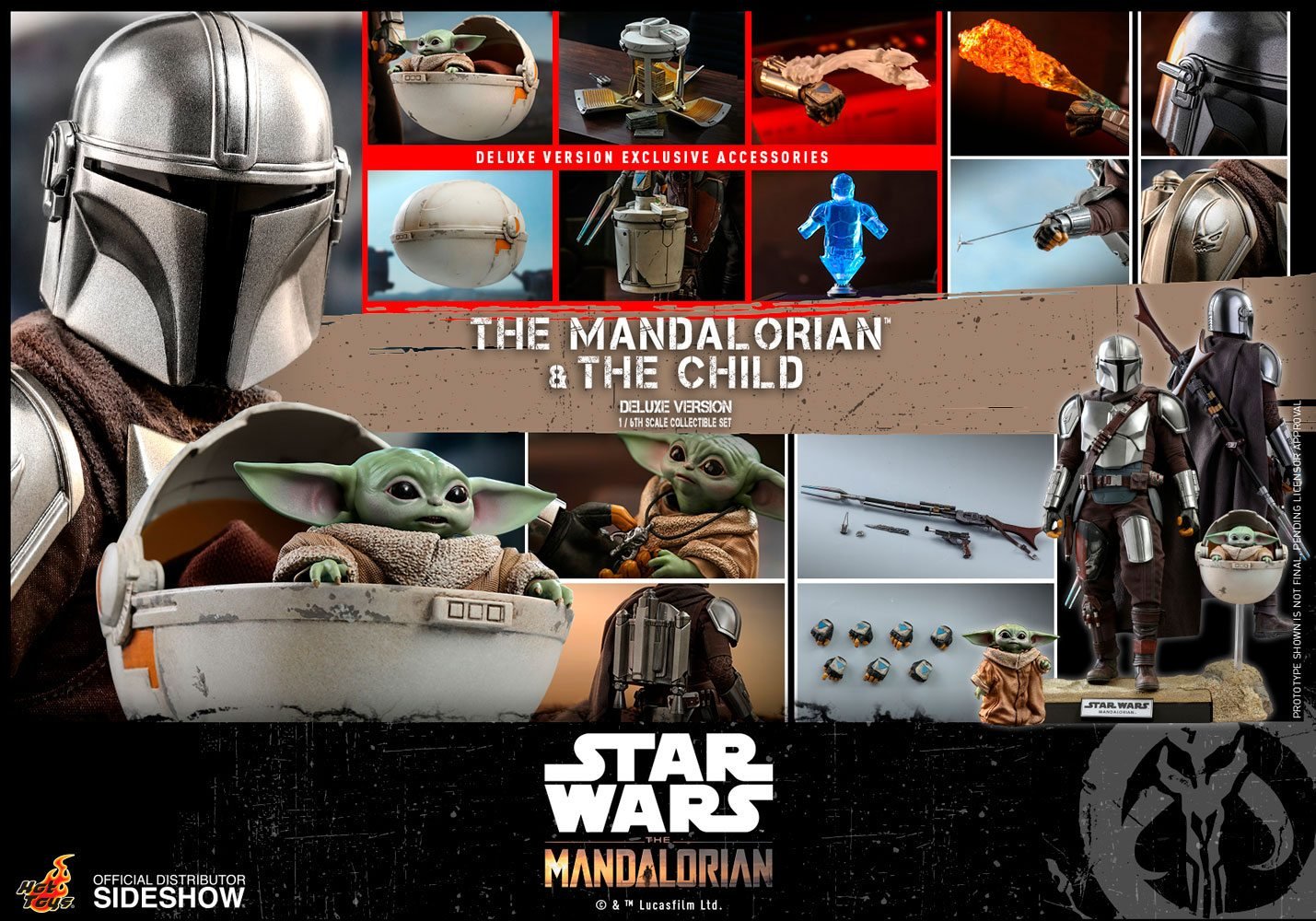 THE MANDALORIAN & THE CHILD DELUXE (PACK DE 2 FIGURAS) - STAR WARS THE MANDALORIAN - 1/6 30 CM - HOT TOYS - Imagen 27