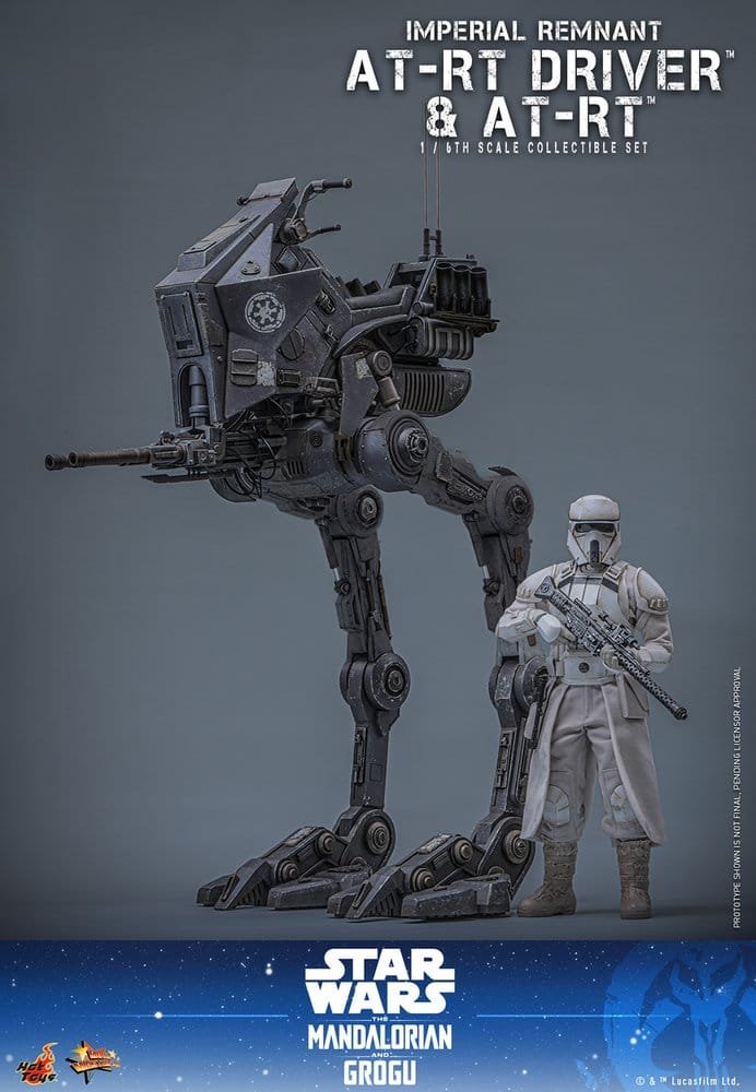 THE MANDALORIAN & GROGU SET DE FIGURAS IMPERIAL REMNANT AT-RT DRIVER & AT-RT - STAR WARS - MOVIE MASTERPIECE - HOT TOYS - Imagen 9