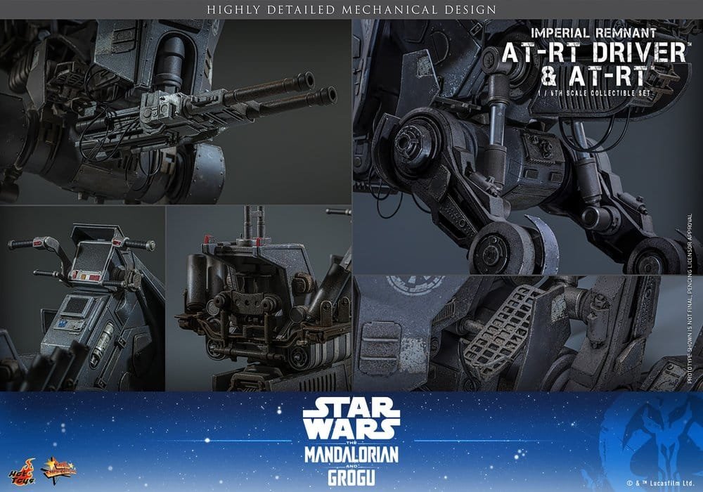 THE MANDALORIAN & GROGU SET DE FIGURAS IMPERIAL REMNANT AT-RT DRIVER & AT-RT - STAR WARS - MOVIE MASTERPIECE - HOT TOYS - Imagen 18